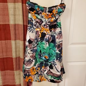 The Limited Strapless floral/tropical print dress size 0